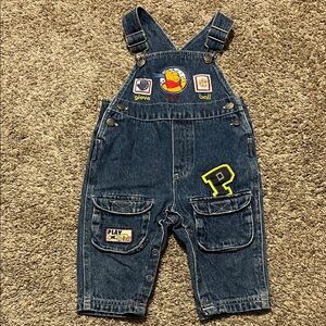 Vintage Toddler Winnie the Pooh‎ Denim Overalls 12M